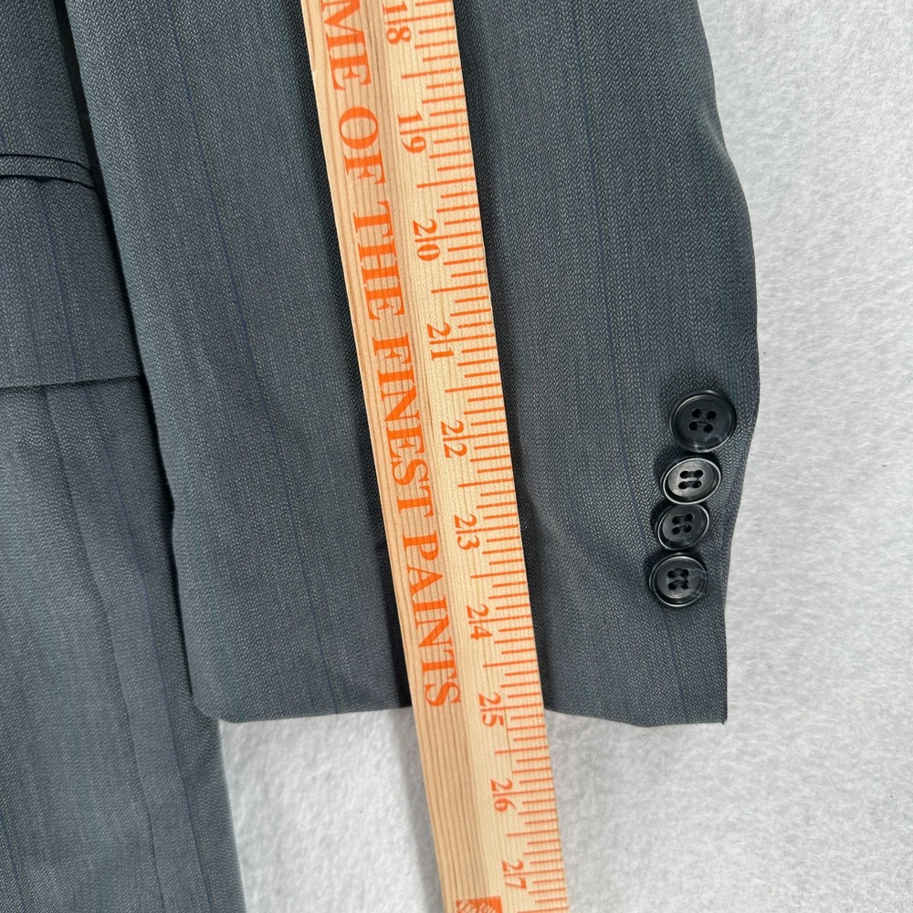 Stafford Mens Blazer Jacket 42R Sport Coat Suit Double Breasted Bluish Grey - Picture 7 of 11